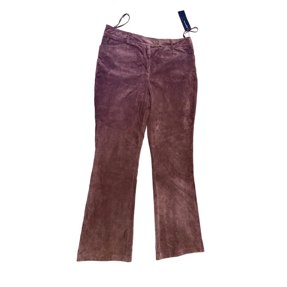NWT  Brown Suede Leather Bootcut Pants Root Beer Jones New York Size 12  Western